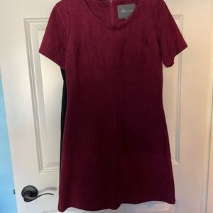 Burgundy suede dress
